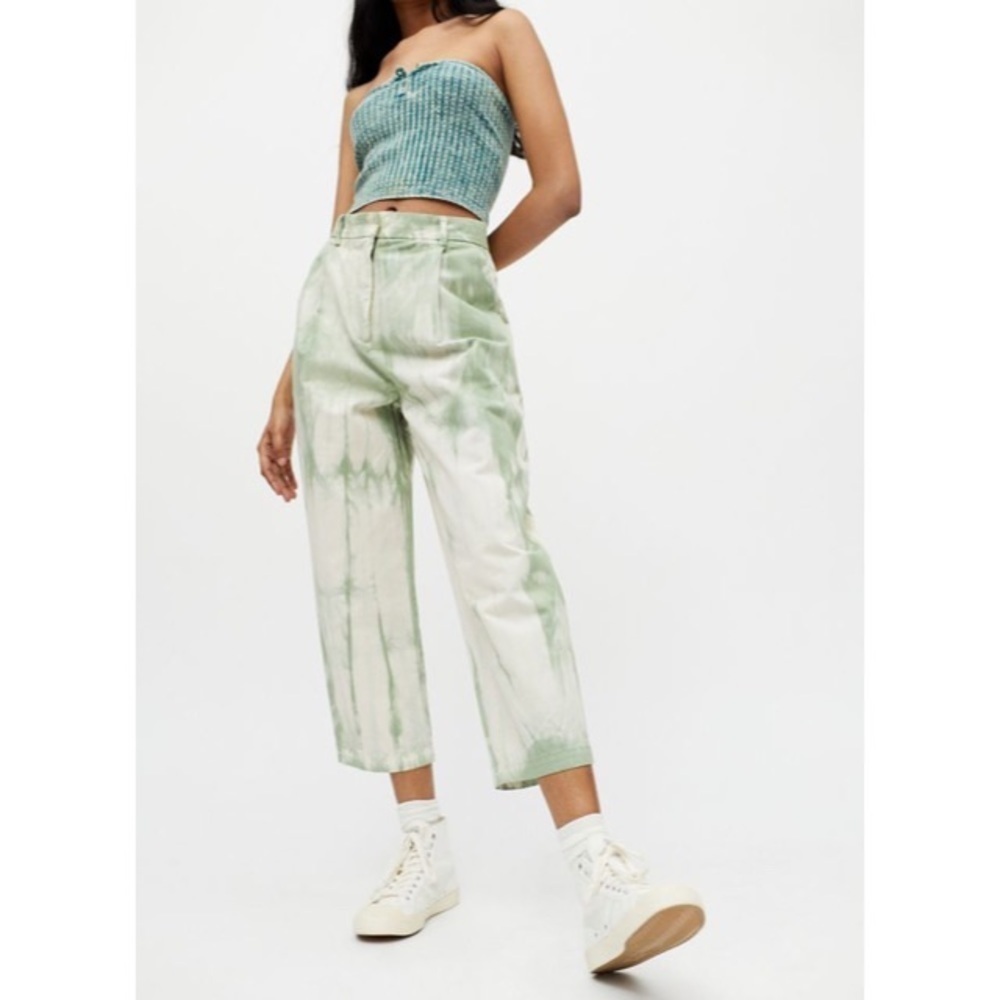 Urban Outfitters Green BDG Dani Tie-Dye High-Waisted Chino Pants NWT Size XS